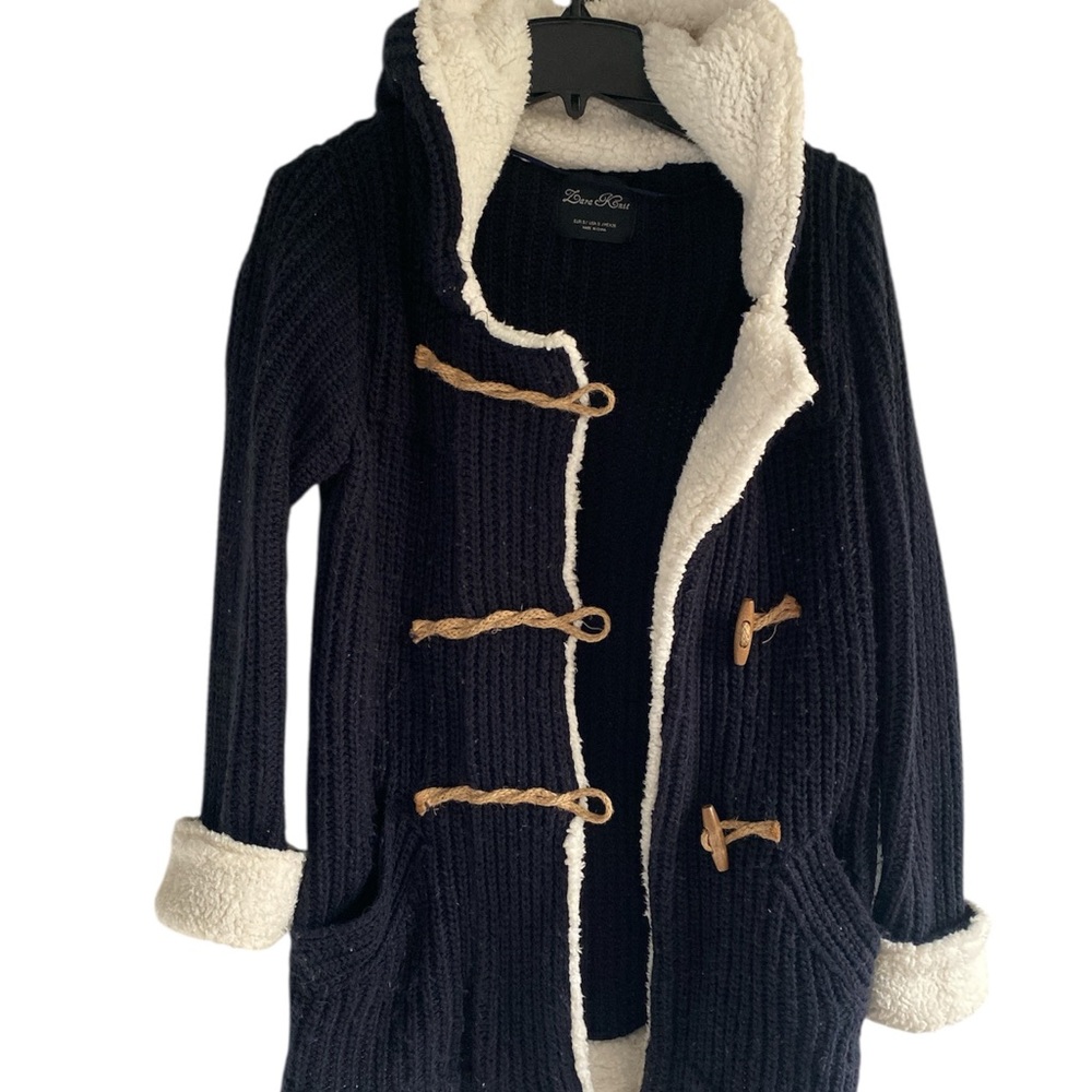 Zara Navy Toggle Coat-igan